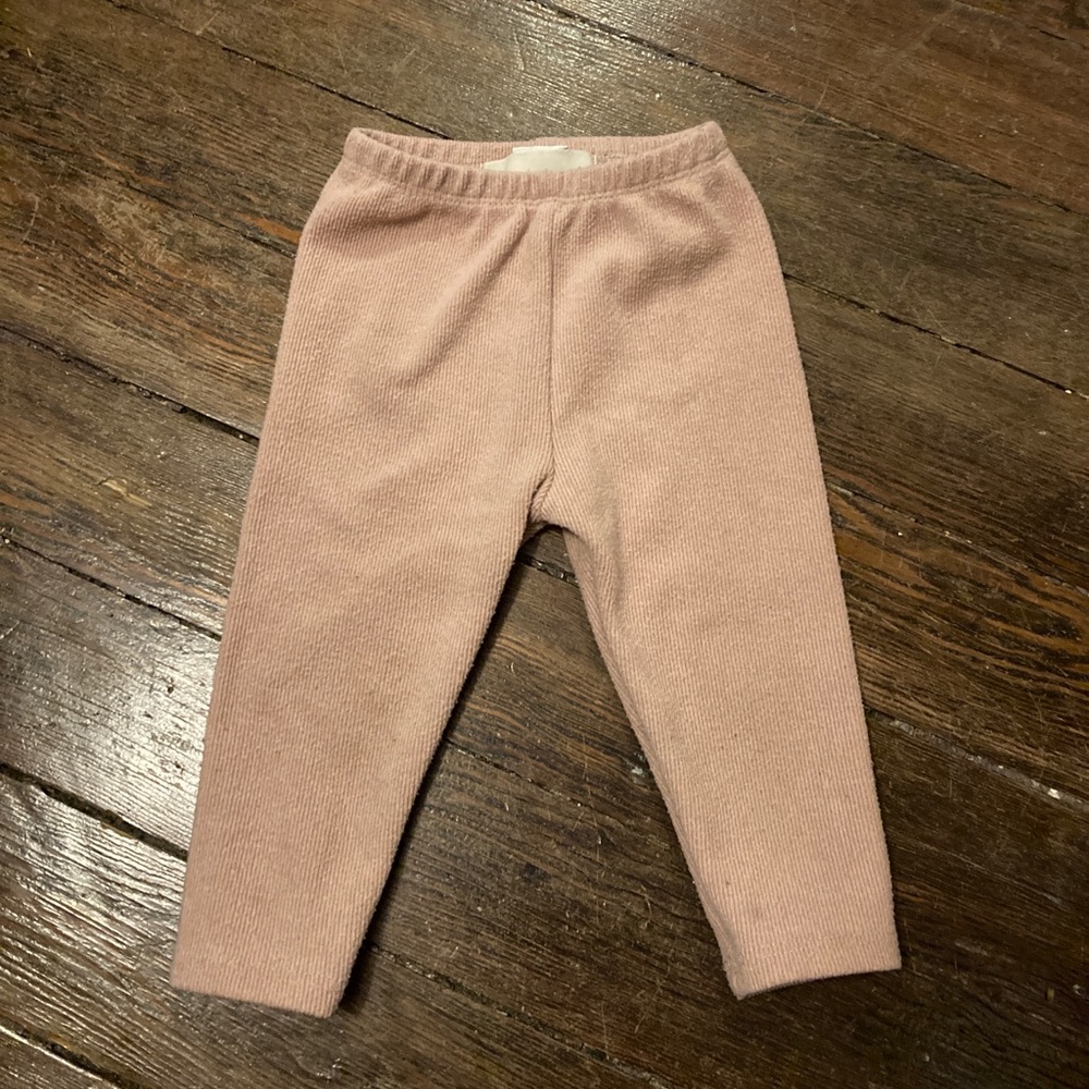 Mabel & Honey Pink Girls Ribbed Legging Size 12 M